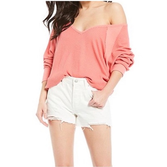 Free People Santa Clara Thermal Slouchy Top in Prairie Rose Size Large, OB967840 - Picture 16 of 16